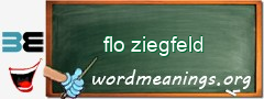 WordMeaning blackboard for flo ziegfeld